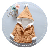 Cotton Jacket For a Boy & Girl Winter Baby Leisure Solid with Dot Warm & Thick Tong Doudoune Fille Capuchon Fourrure