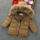 Kindstraum Super Warm Kids Down Jacket for Winter Boys Girls Duck Down Solid Coat Fashion Children Brand Hooded Outwear, MC850