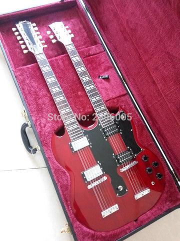 New arrival SG double necks 1275 model electric guitar Wine Red Jimmy Page style 12/6 strings electric guitar free shipping