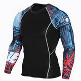 2017 Mens MMA Fitness T Shirts Fashion 3D Teen Wolf Long Sleeve Compression Shirt Bodybuilding Crossfit Brand Clothing Fitness
