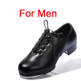 Brand Natural Leather Clogging Tap Shoes For Men And Women Lace Up Size  EU34-EU45 Jazz Clogging Shoe Excellent Free Shipping