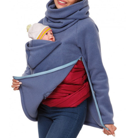 Fashion Women Maternity Kangaroo Hooded Baby Carriers Sweatshirts Hoodies Jacket Coat