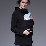 Fashion Women Maternity Kangaroo Hooded Baby Carriers Sweatshirts Hoodies Jacket Coat