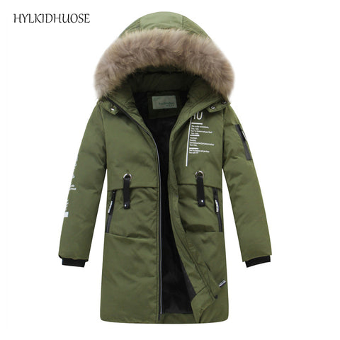 HYLKIDHUOSE 2017 Baby Girls Winter Coats Outdoor Children Down Jackets Kids Casual Outerwear Student Warm Thick Long Parkas
