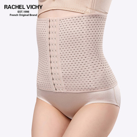 RACHEL VICHY Breathable Waist Trainer Solid Body Shaper Black Corset Belt Slimming Women Tummy Shapewear Cinta Modeladora 6807
