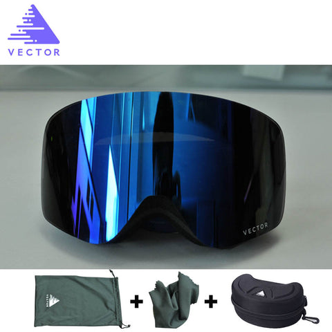 VECTOR Brand Ski Goggles Men Women Anti-fog 2 Lens UV400 Adult Winter Skiing Eyewear Professional Snowboard Skiing Goggles Set