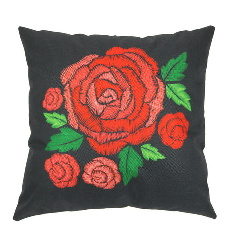 Printed Roses Pillow  Sofa Waist Throw Cushion Cover Home Decor
