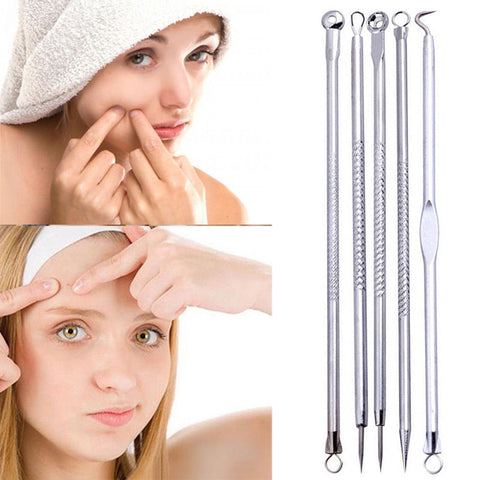 5 Pcs Pimple Blemish Comedone Acne Extractor Remover Tool Set