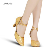 LEMOCHIC high quality rumba latin tango jazz belly tap arena classical ballroom high heels new listing shoes for dancing ladies