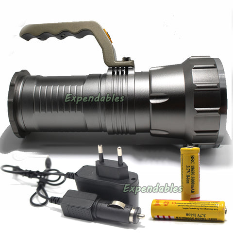 Long Range Searchlight Flashlight Led Flashlight Cree T6 Rechargeable Powerful Flash Search Light Torch +18650 Battery +Charger