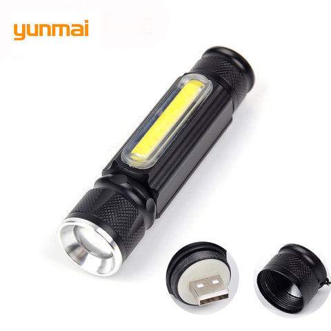 Outdoor Emergency Powerful Flashlight XML-T6+COB Torches USB Interface Zaklamp With Magnet Military Led Pocket Lampe Flash Light