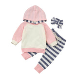 3pcs Toddler Baby Boy Girl Clothes Set Hoodie Tops+Pants+Headband Outfits