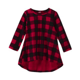 Toddler Infant Kids Baby Girl Plaid Print Dress Outfits Clothes Dress