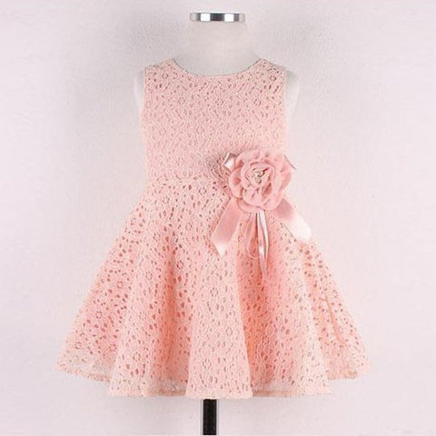 1PC Girls Kids Full Lace Floral One Piece Dress Child Princess Party Dress