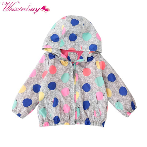 2017 New Warm Baby Boys Girls Children Spring Autumn Hooded  Cute Printed Long Sleeve Outerwear Kids Windproof Jackets