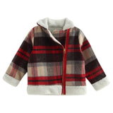Kids Boy Girl Plaid Fleece Zippered Jacket Fashion Woolen Coat 2017 Baby Autumn Winter Slim Coat Warm Outwear Children Clothing