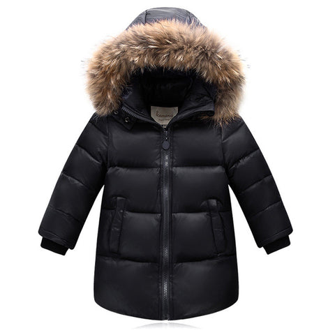 2017 Winter Children Down Jackets For Boys Girls 90% White Duck Down Coats Clothing  High Quality Detachable Cap Kids Outerwear