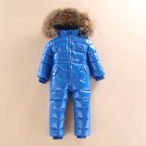 New 2017 Russia winter Boys Clothing Waterproof Down Warm Jacket For Girls Kids 7 Color Thick Jumpsuit Coats White Duck Down