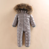 New 2017 Russia winter Boys Clothing Waterproof Down Warm Jacket For Girls Kids 7 Color Thick Jumpsuit Coats White Duck Down