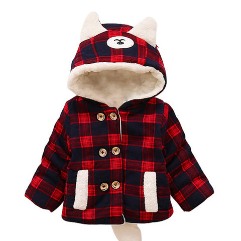 2017 Fashion Autumn Baby Boys Coat Plaid Cotton Clothes Kids Boys Jackets Baby Girls Hooded Coat Outwear